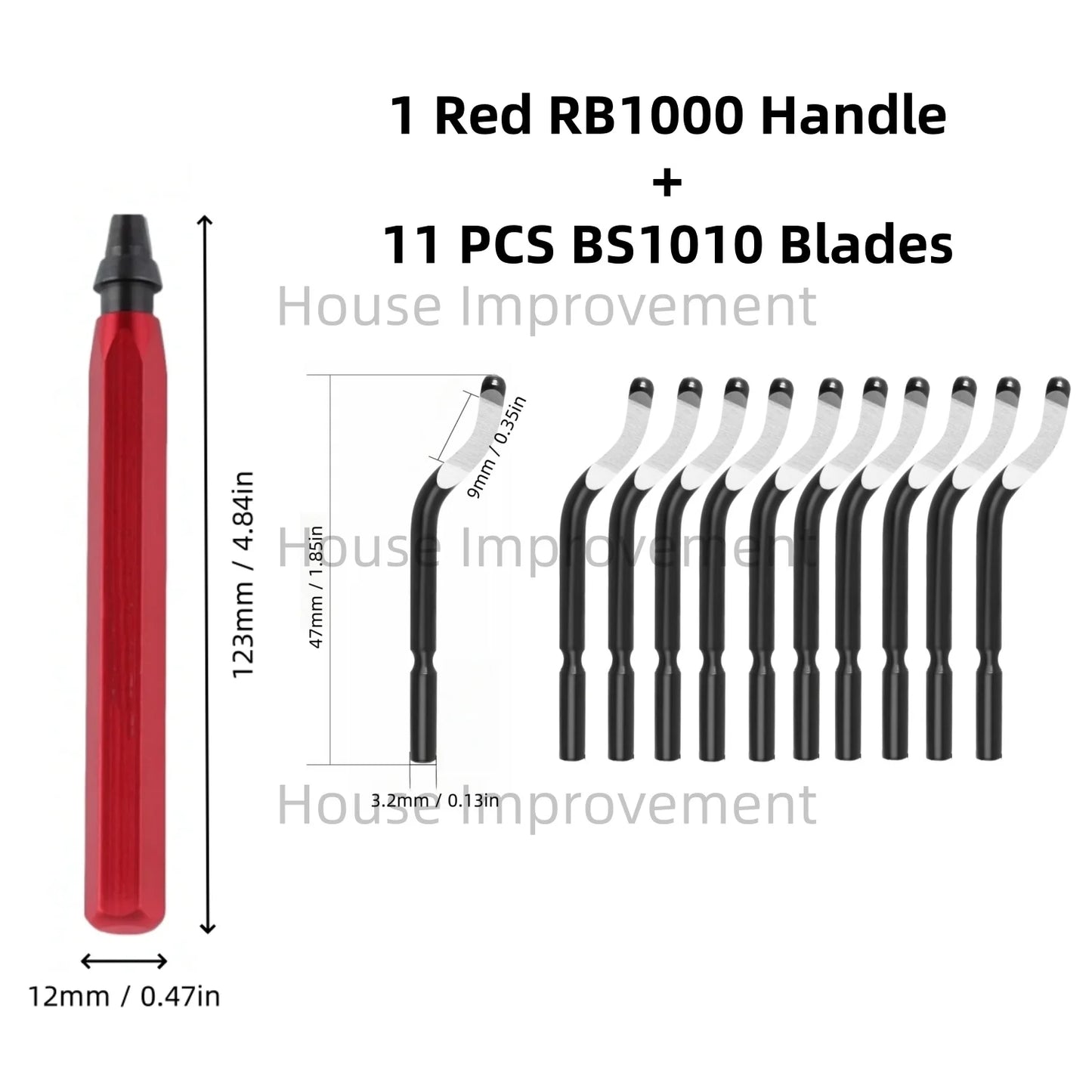Precision Deburring Tool — Metal Handle, 11 HSS Blades