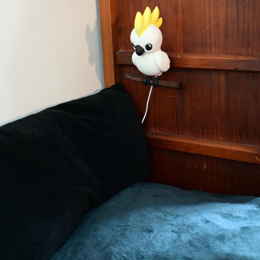 Sulphur-Crested Cockatoo Night Light - Hand-Painted & 3D Printed