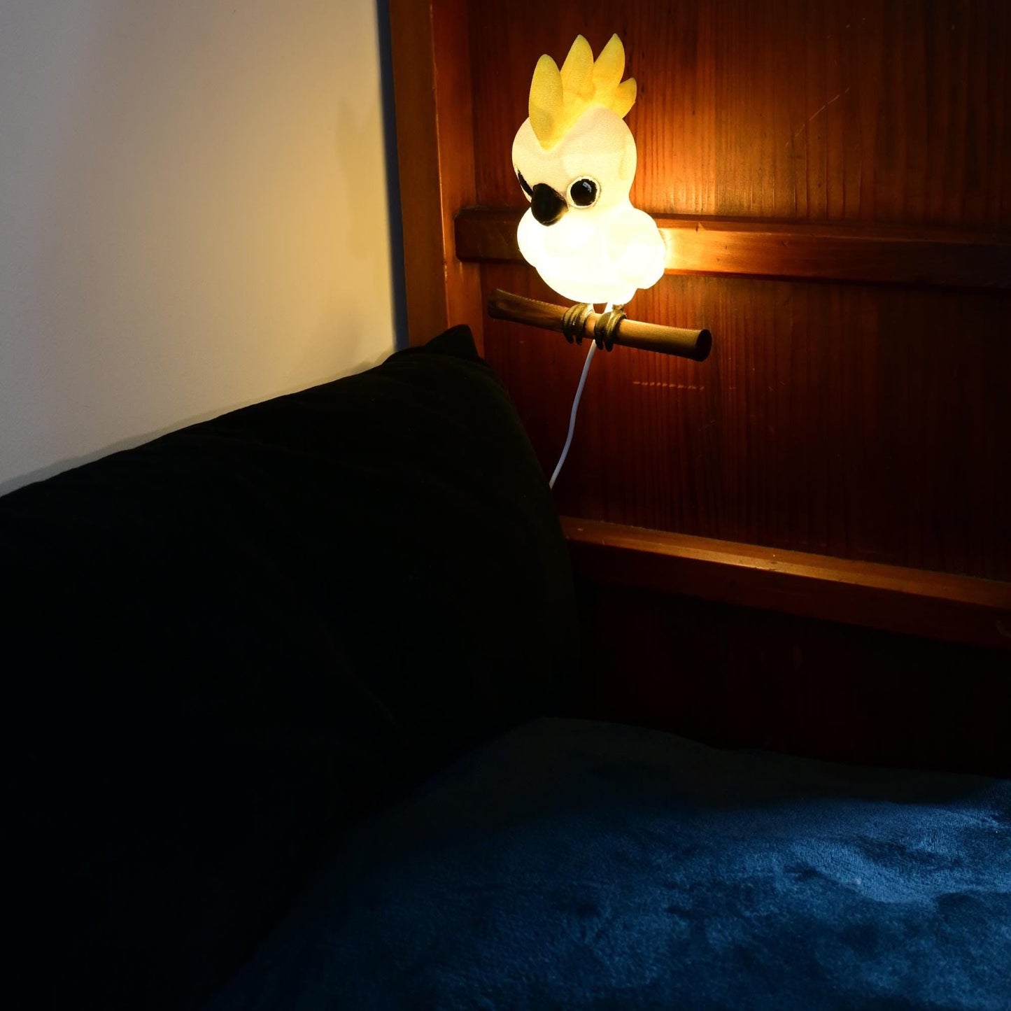 Sulphur-Crested Cockatoo Night Light - Hand-Painted & 3D Printed
