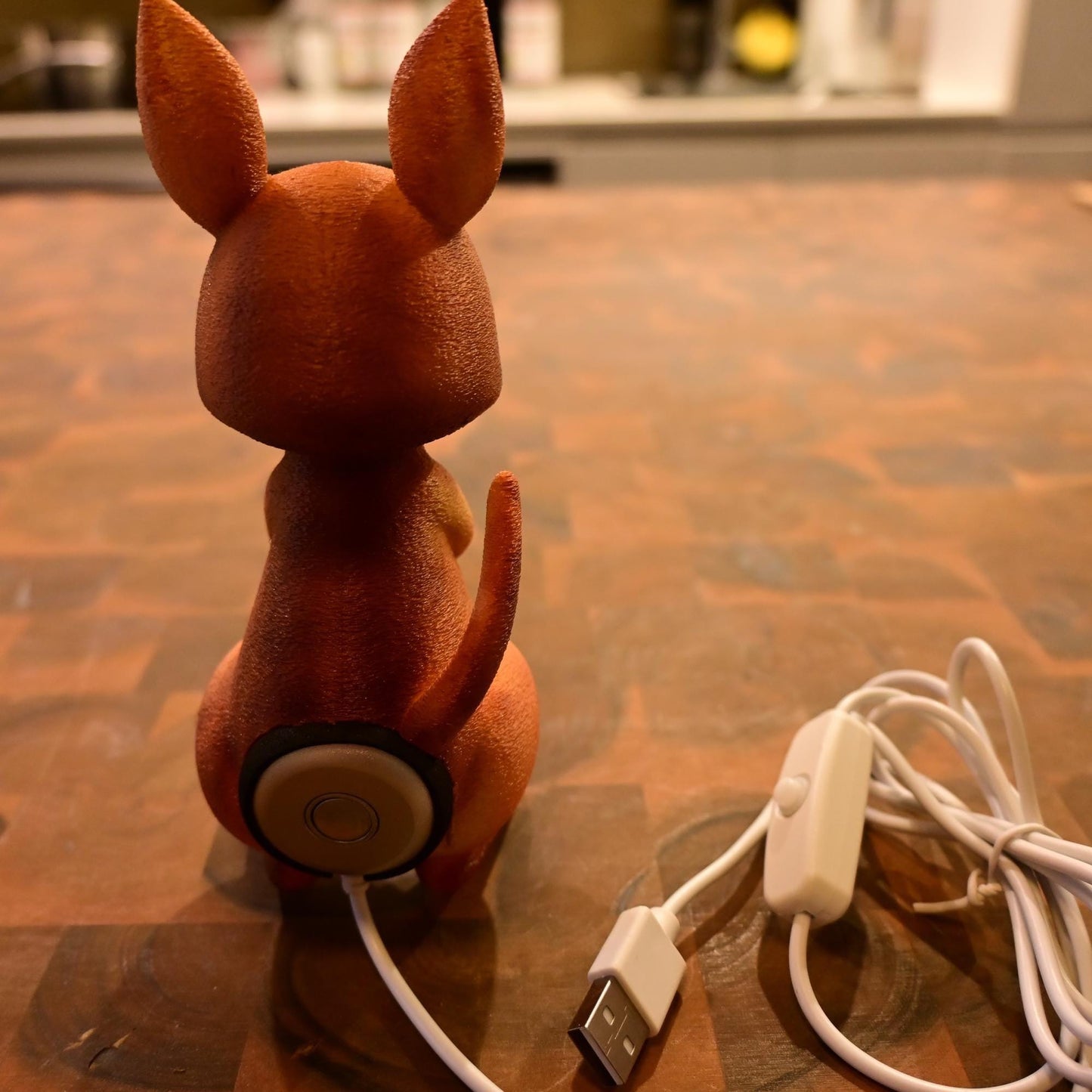 Big Red Kangaroo Night Light - Hand-Painted & 3D Printed