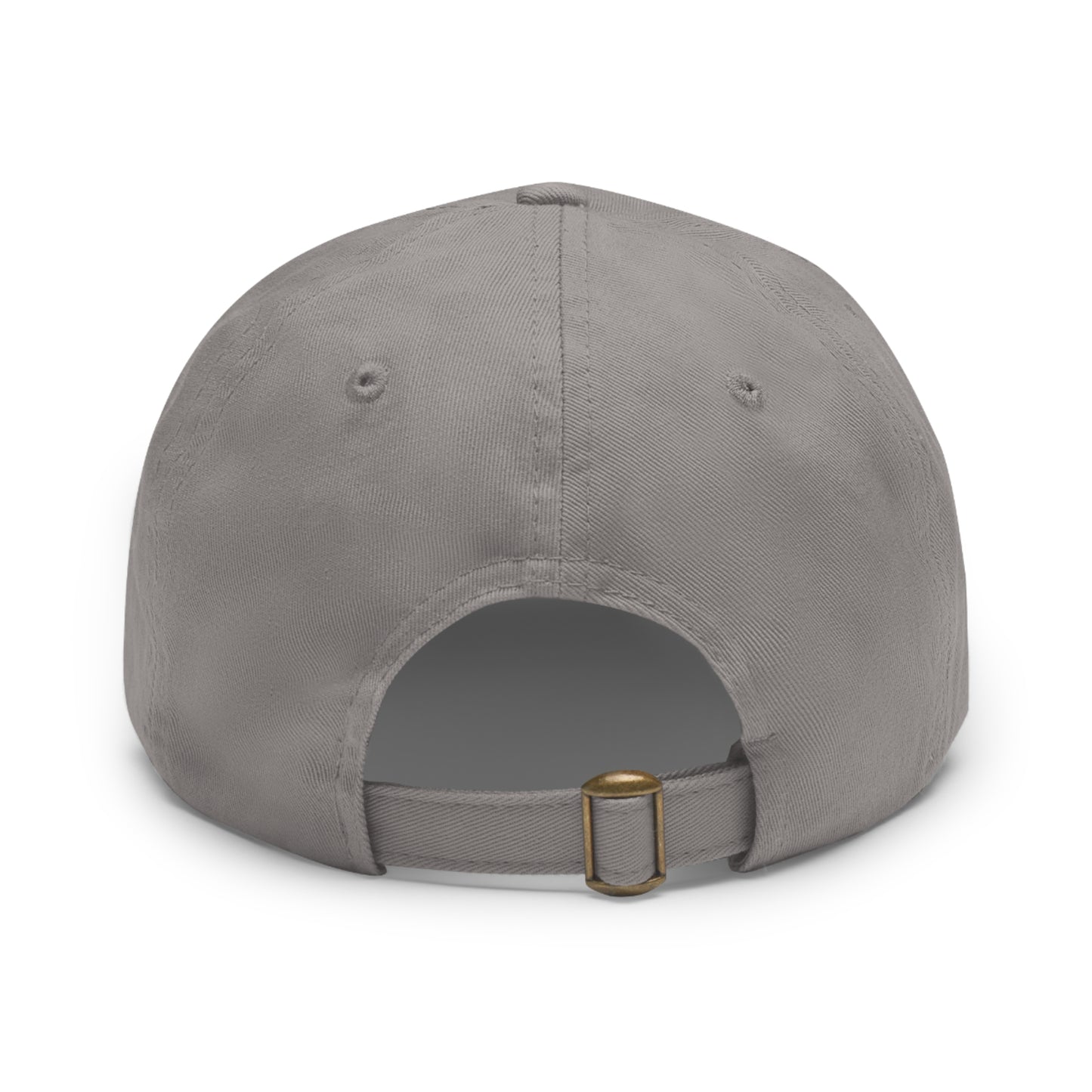 Husky Leather Patch Dad Hat — Vintage Industrial Dog Emblem Cap