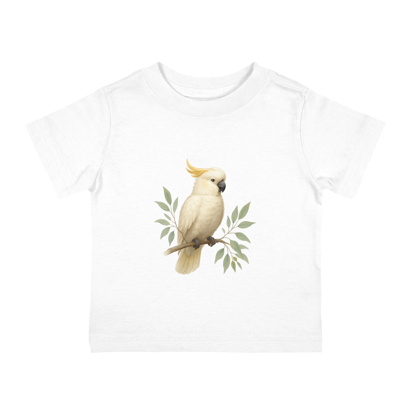 Cockatoo Baby Tee — Watercolor Parrot Infant Cotton Jersey Shirt