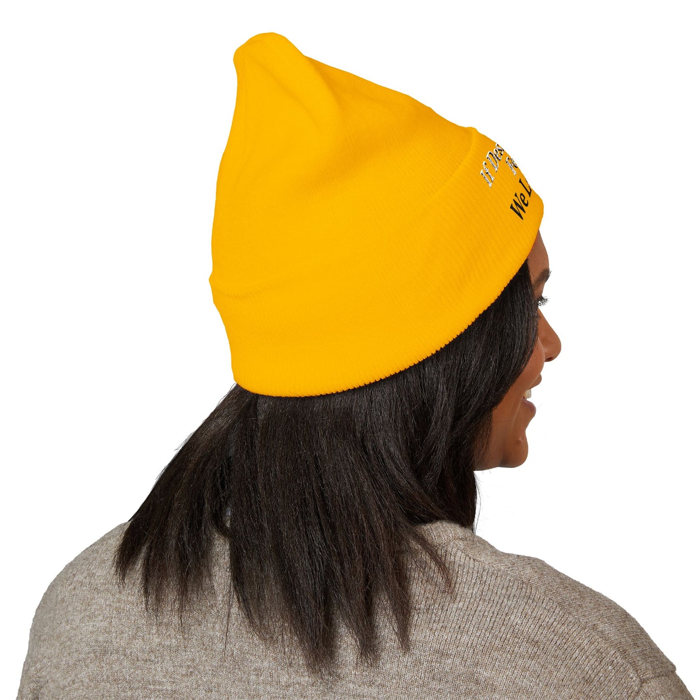 Embroidered Cuffed Beanie — "If Design Forgets Feeling We Lose Trust"