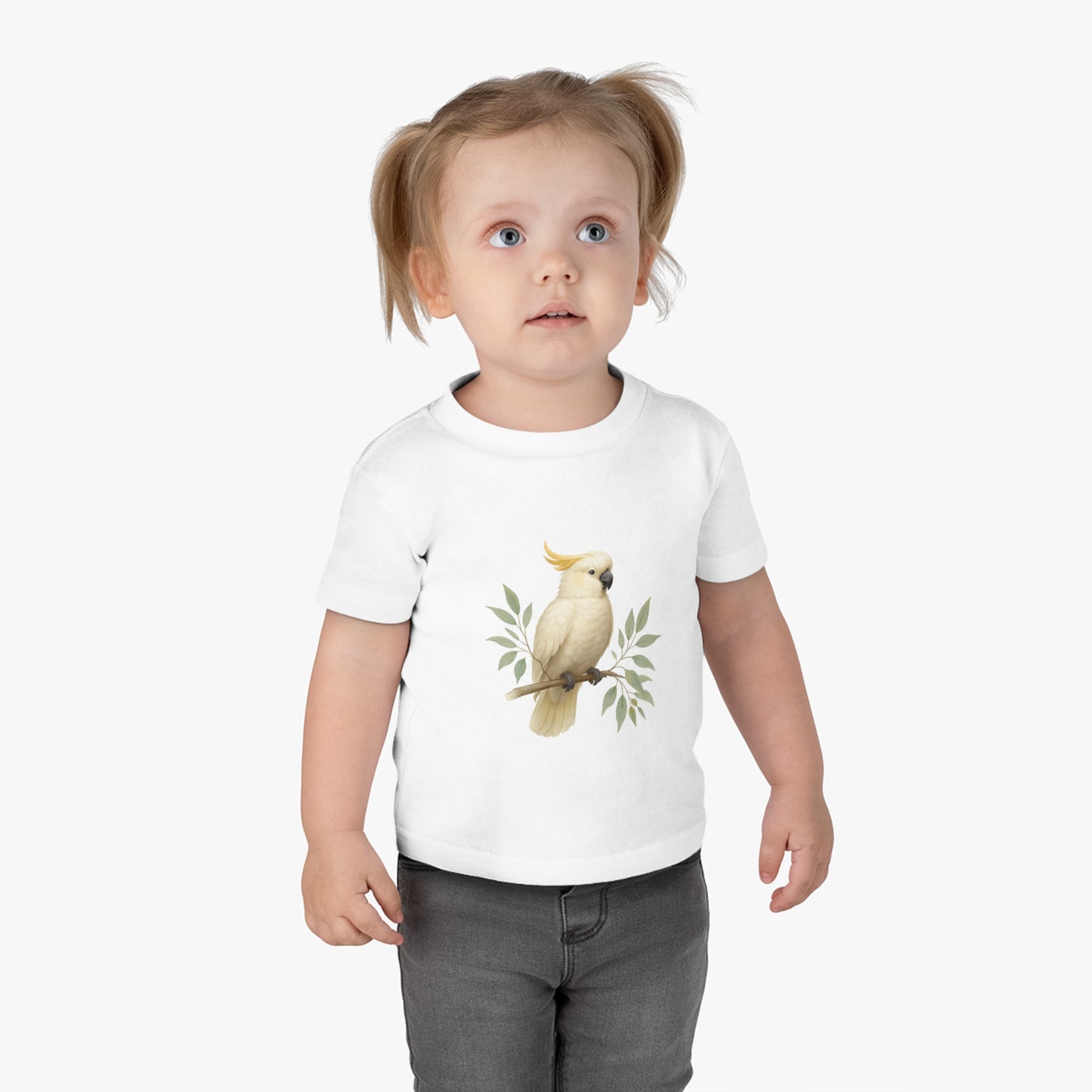 Cockatoo Baby Tee — Watercolor Parrot Infant Cotton Jersey Shirt