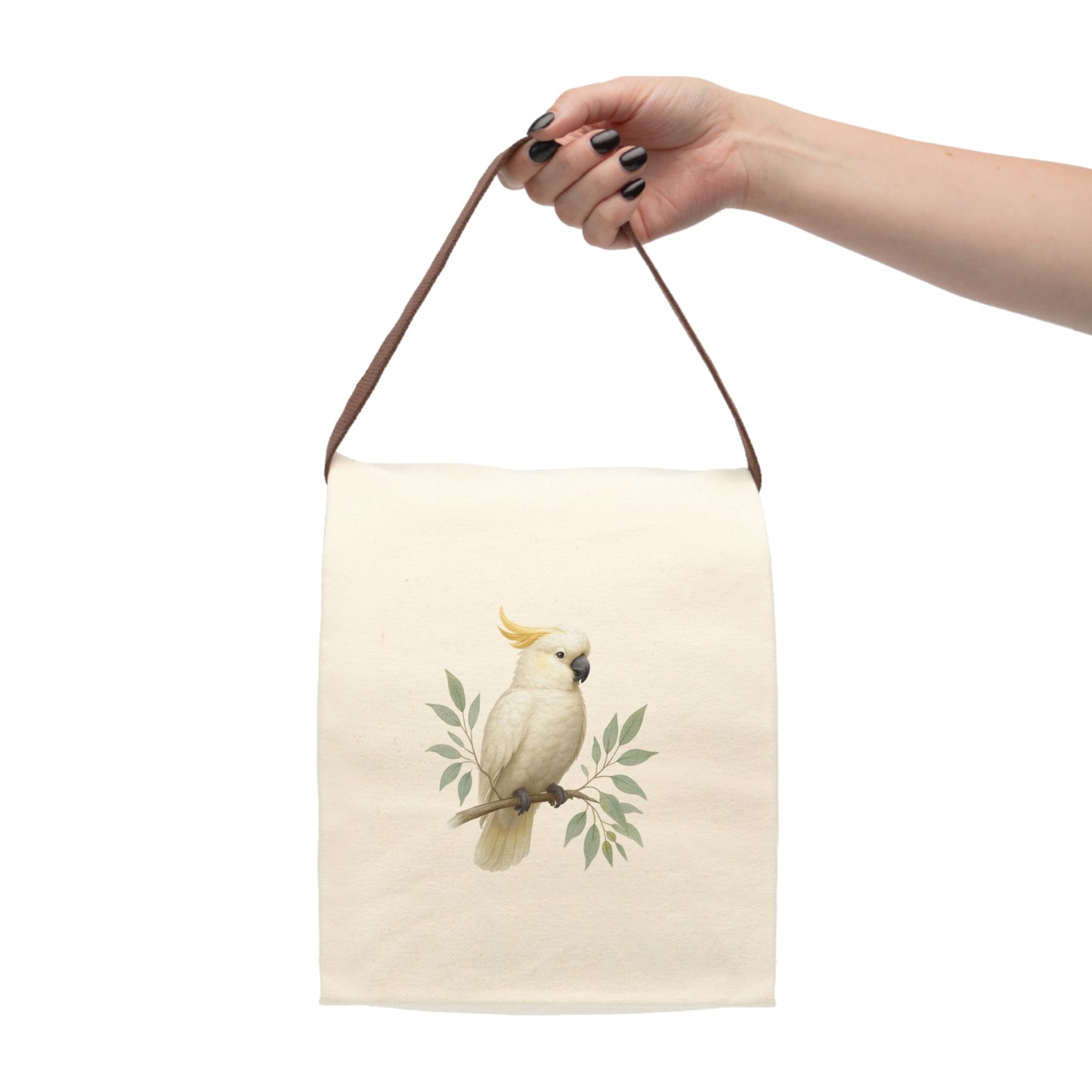Cockatoo Canvas Lunch Bag — Reusable Eco-Friendly Lunch Tote with Strap