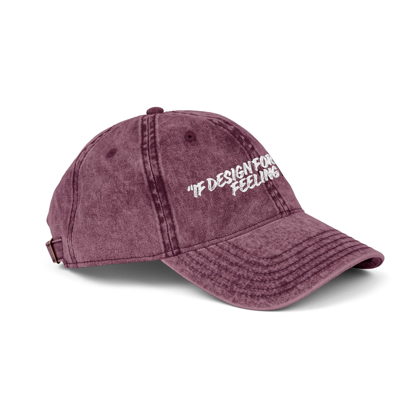 Vintage Embroidered Cap — 'Design Is Not Enough'