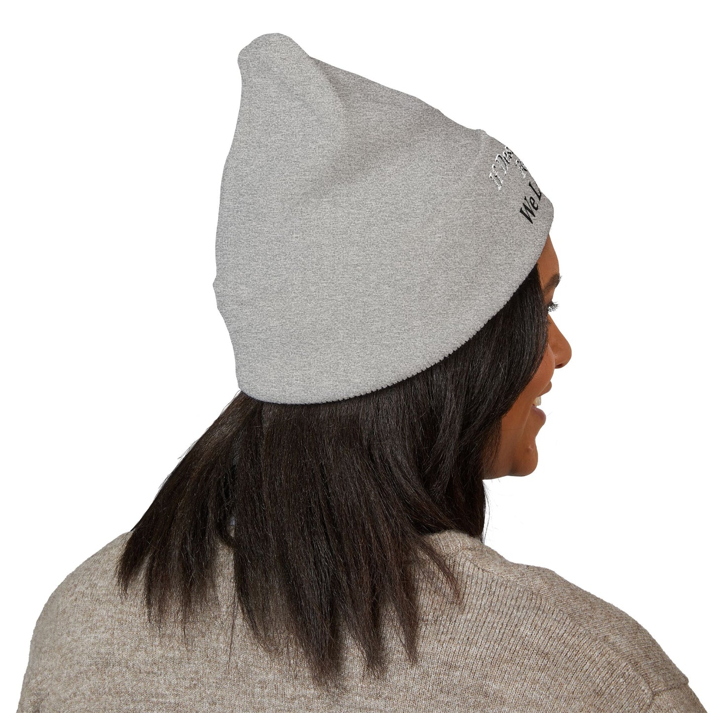 Embroidered Cuffed Beanie — "If Design Forgets Feeling We Lose Trust"