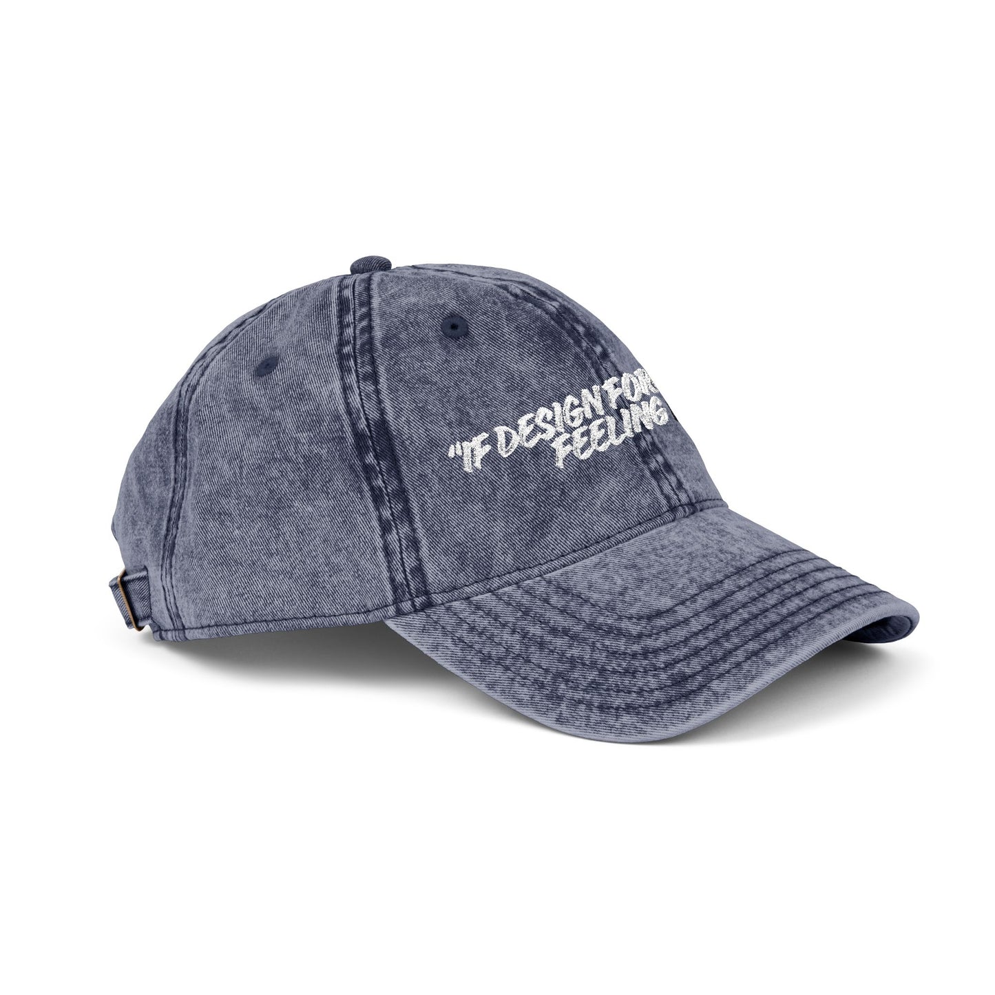 Vintage Embroidered Cap — 'Design Is Not Enough'