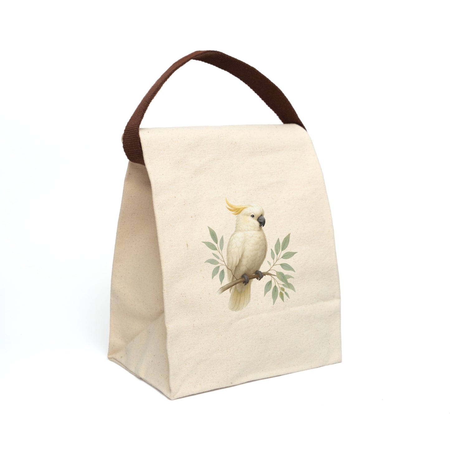 Cockatoo Canvas Lunch Bag — Reusable Eco-Friendly Lunch Tote with Strap