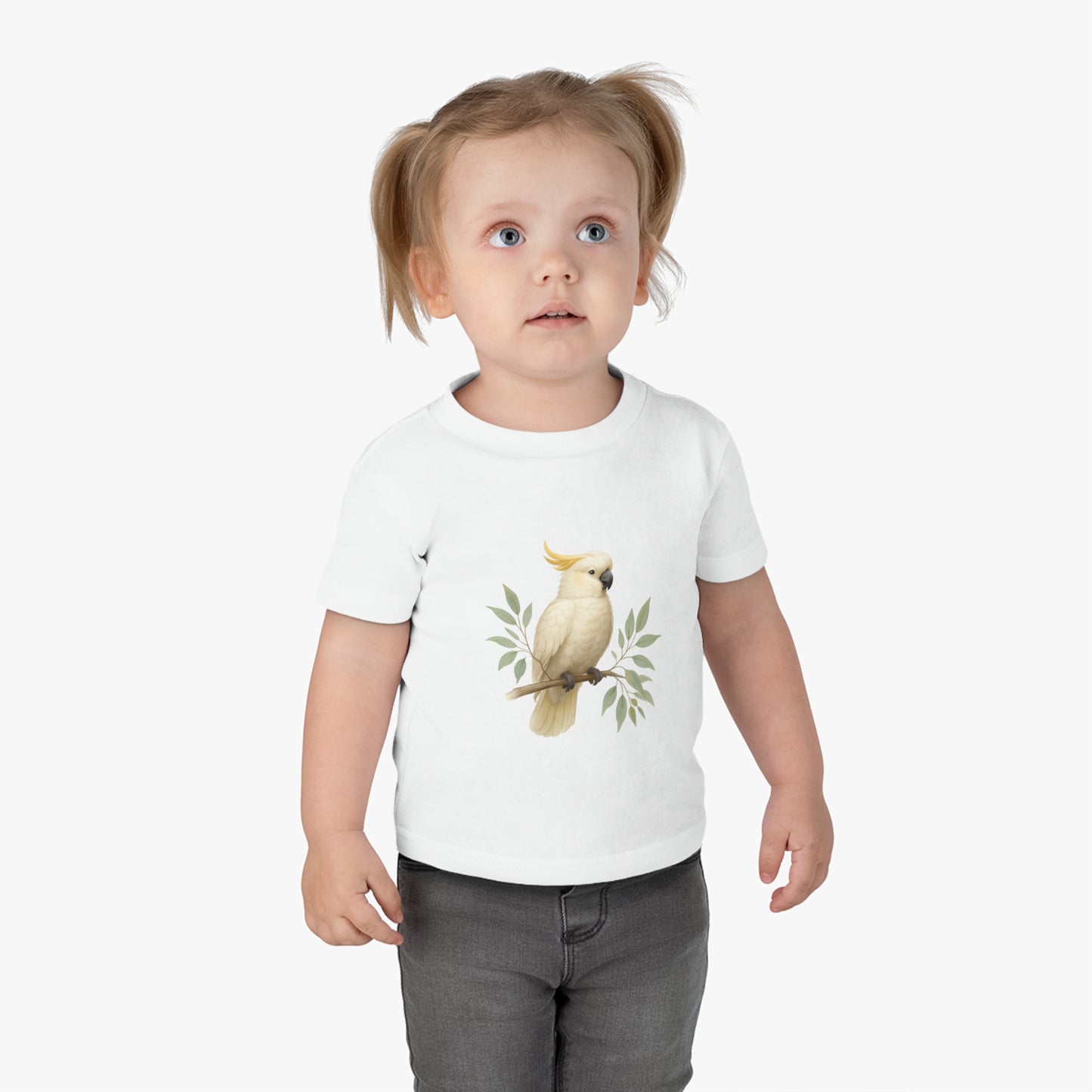 Cockatoo Baby Tee — Watercolor Parrot Infant Cotton Jersey Shirt