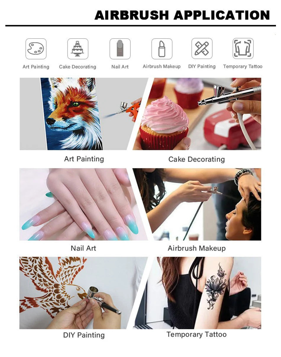 VEDA WD-129 0.35mm Dual-Action Siphon Airbrush