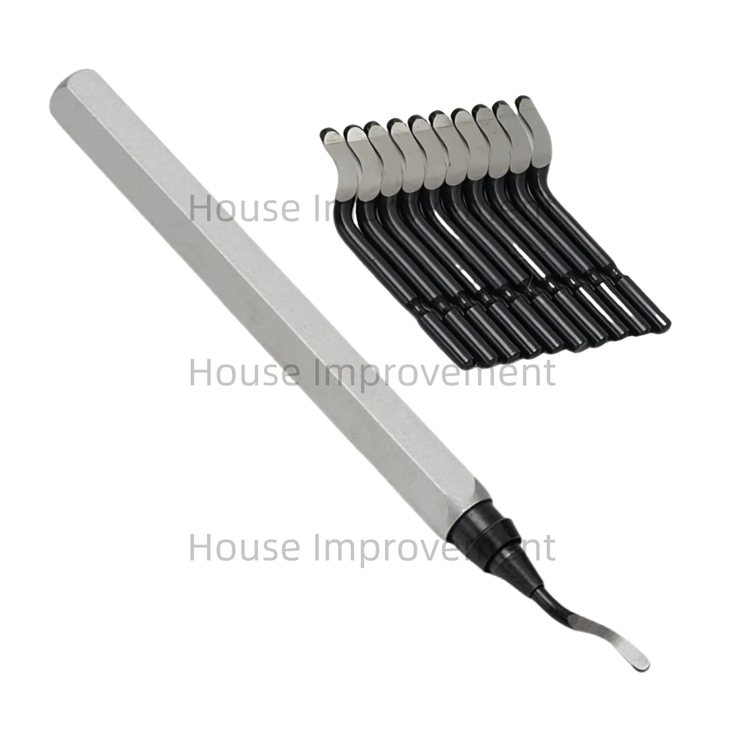 Precision Deburring Tool — Metal Handle, 11 HSS Blades