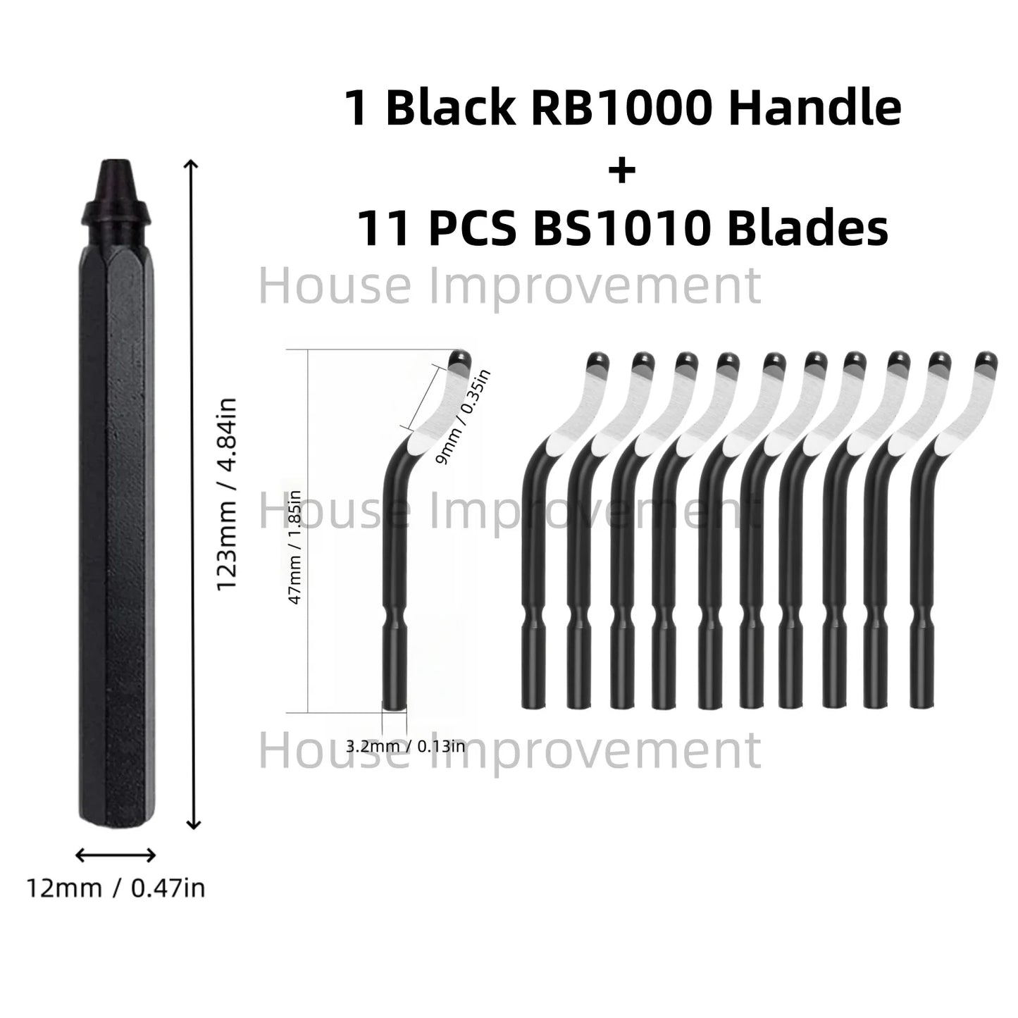 Precision Deburring Tool — Metal Handle, 11 HSS Blades