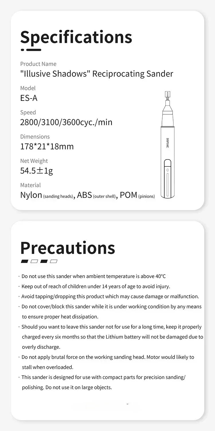 DSPIAE Polishing Pen Sandpaper Heads - Flat & Curved