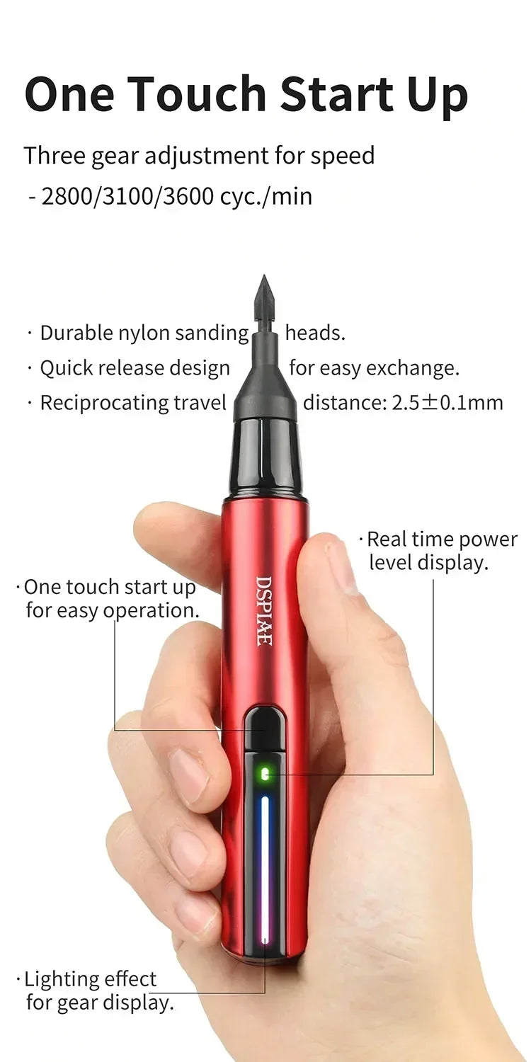 DSPIAE Polishing Pen Sandpaper Heads - Flat & Curved