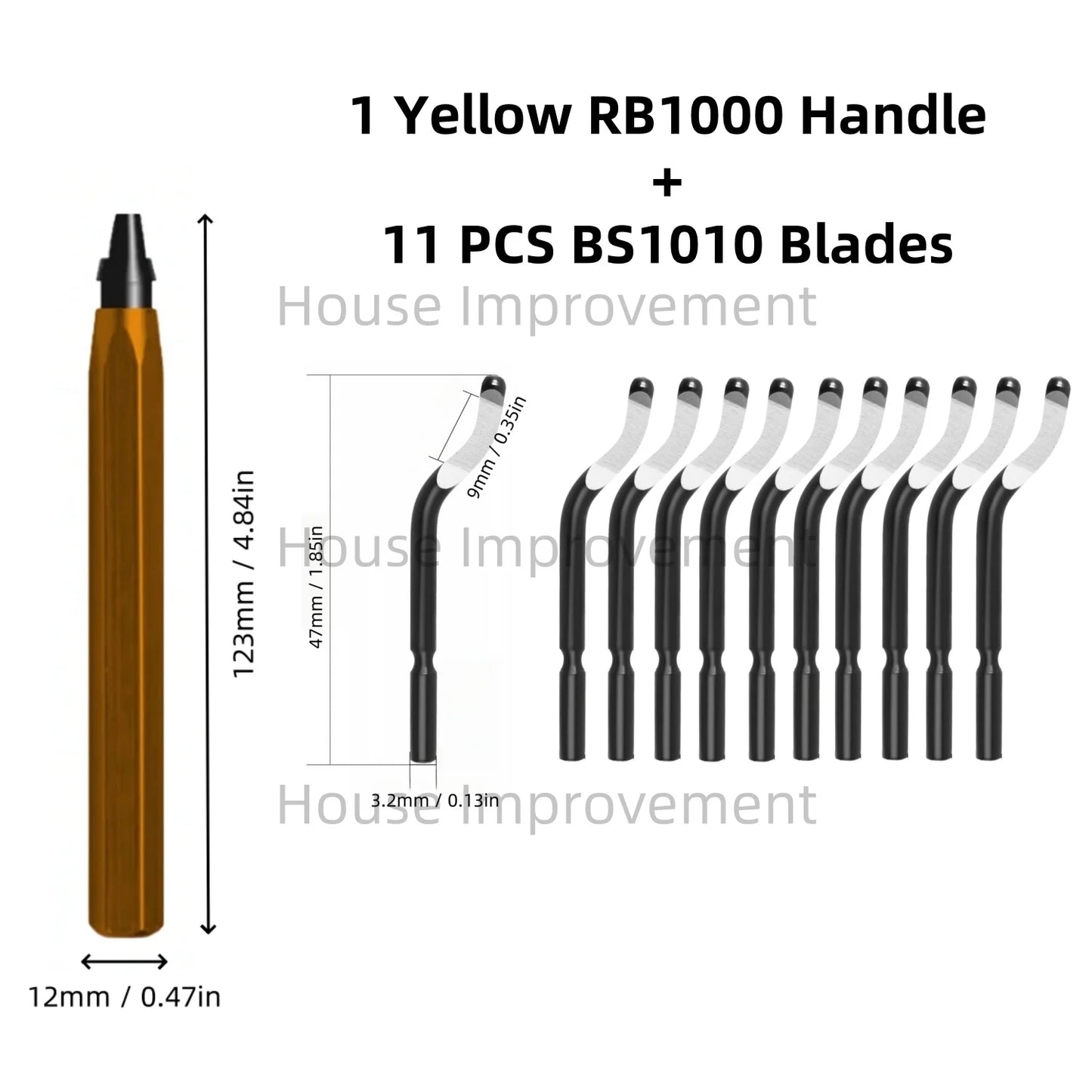 Precision Deburring Tool — Metal Handle, 11 HSS Blades