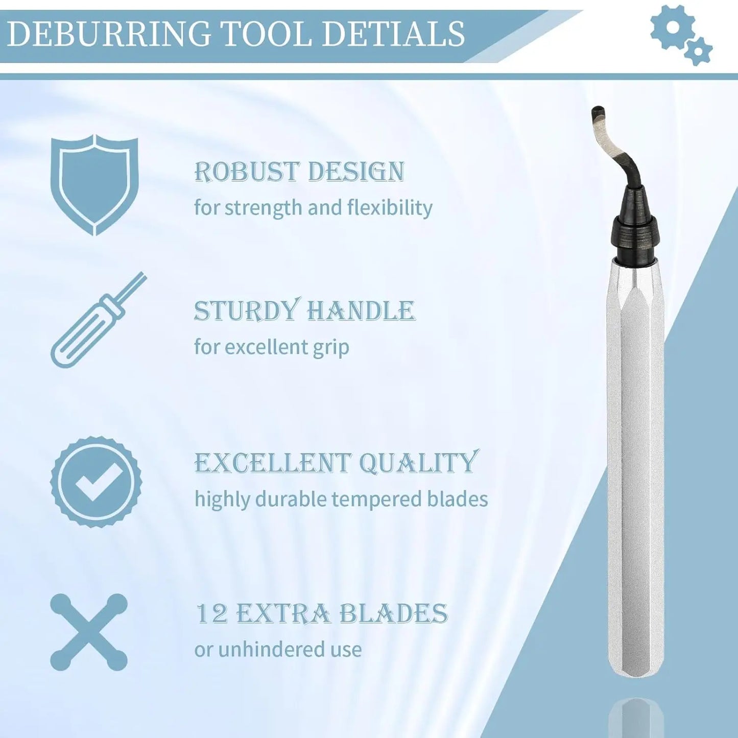 Precision Deburring Tool — Metal Handle, 11 HSS Blades