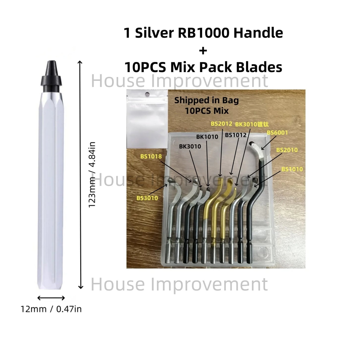 Precision Deburring Tool — Metal Handle, 11 HSS Blades