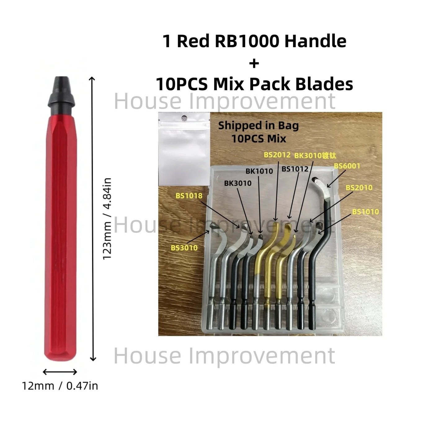 Precision Deburring Tool — Metal Handle, 11 HSS Blades