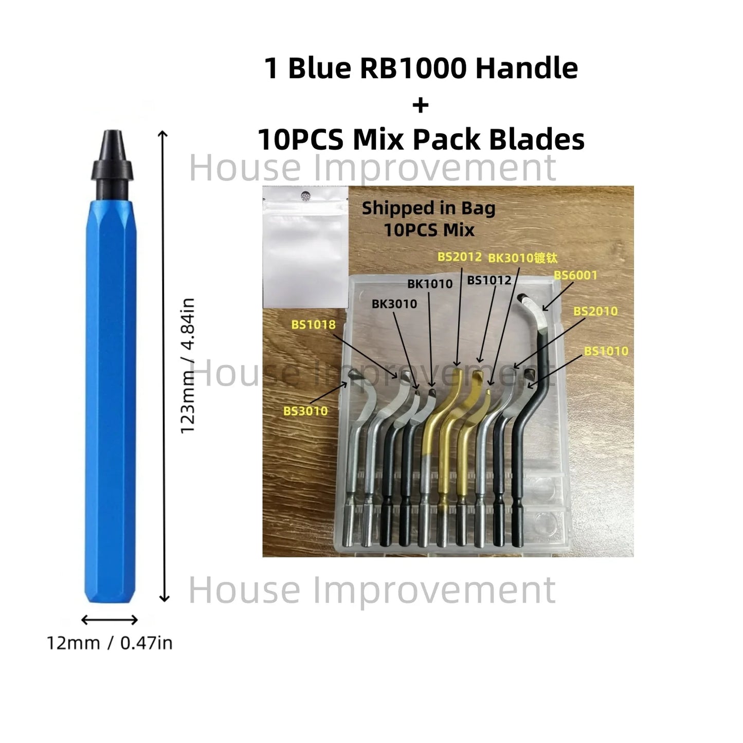 Precision Deburring Tool — Metal Handle, 11 HSS Blades