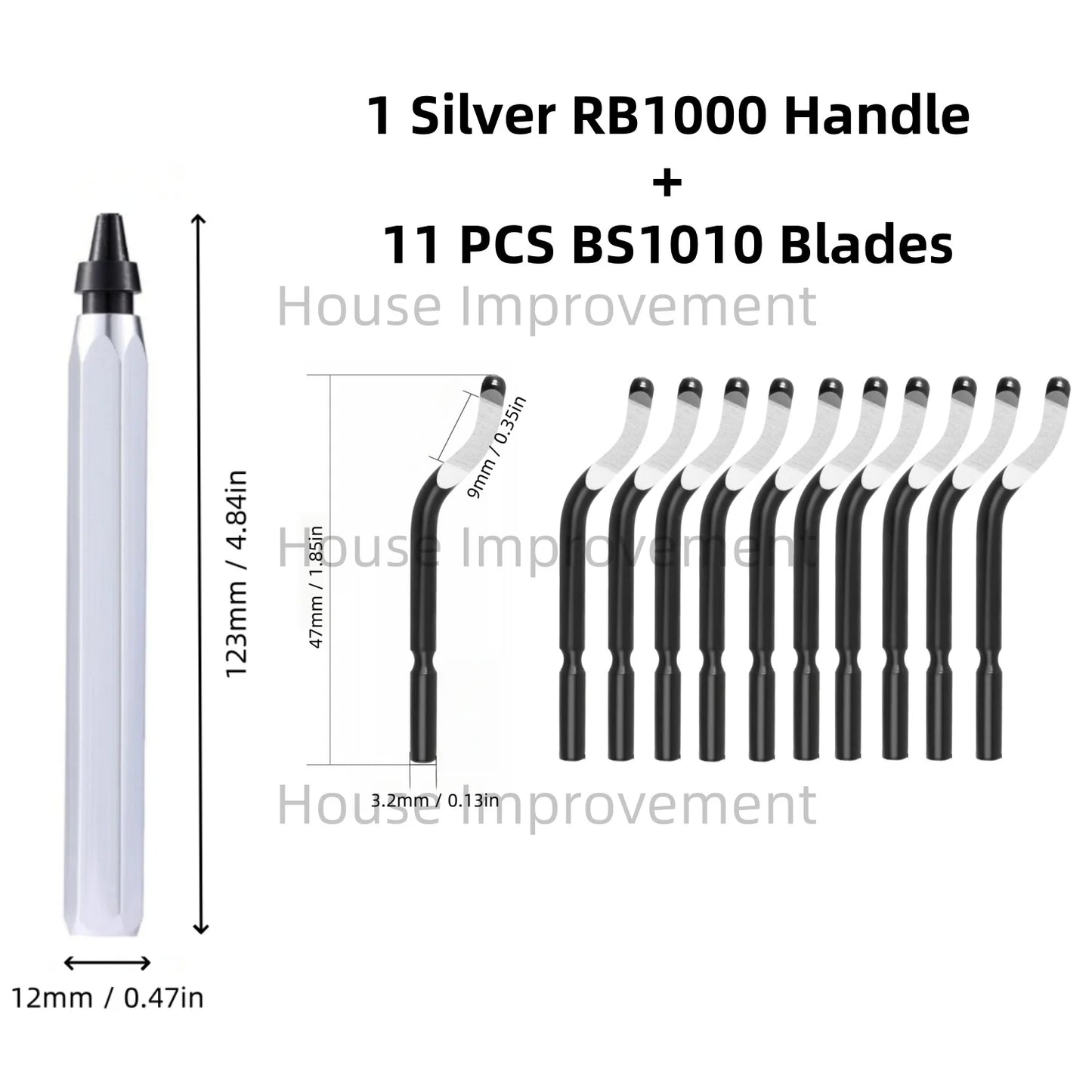 Precision Deburring Tool — Metal Handle, 11 HSS Blades