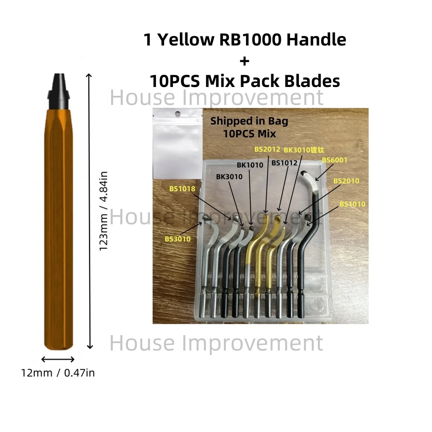 Precision Deburring Tool — Metal Handle, 11 HSS Blades