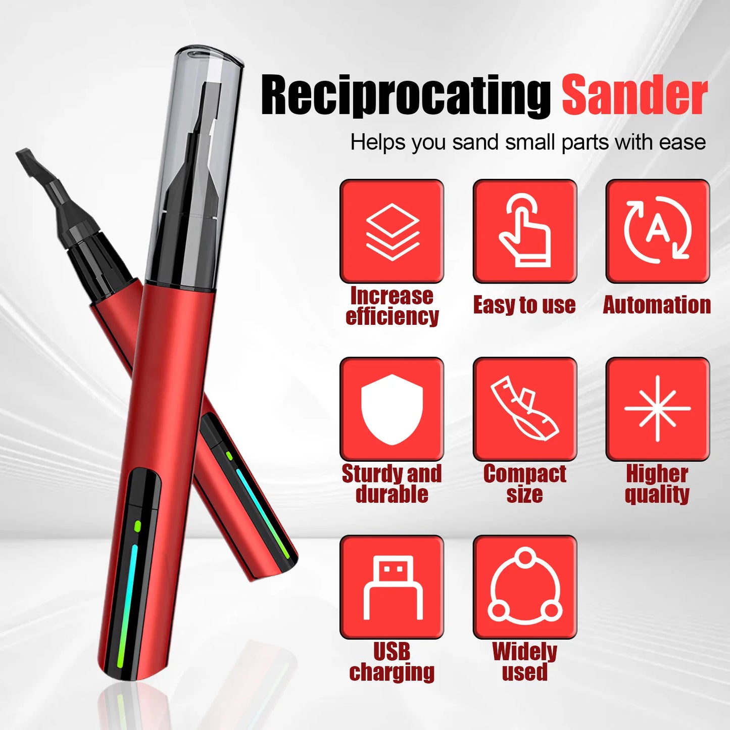 USB Mini Reciprocating Sanding Pen — Precision 3-Speed
