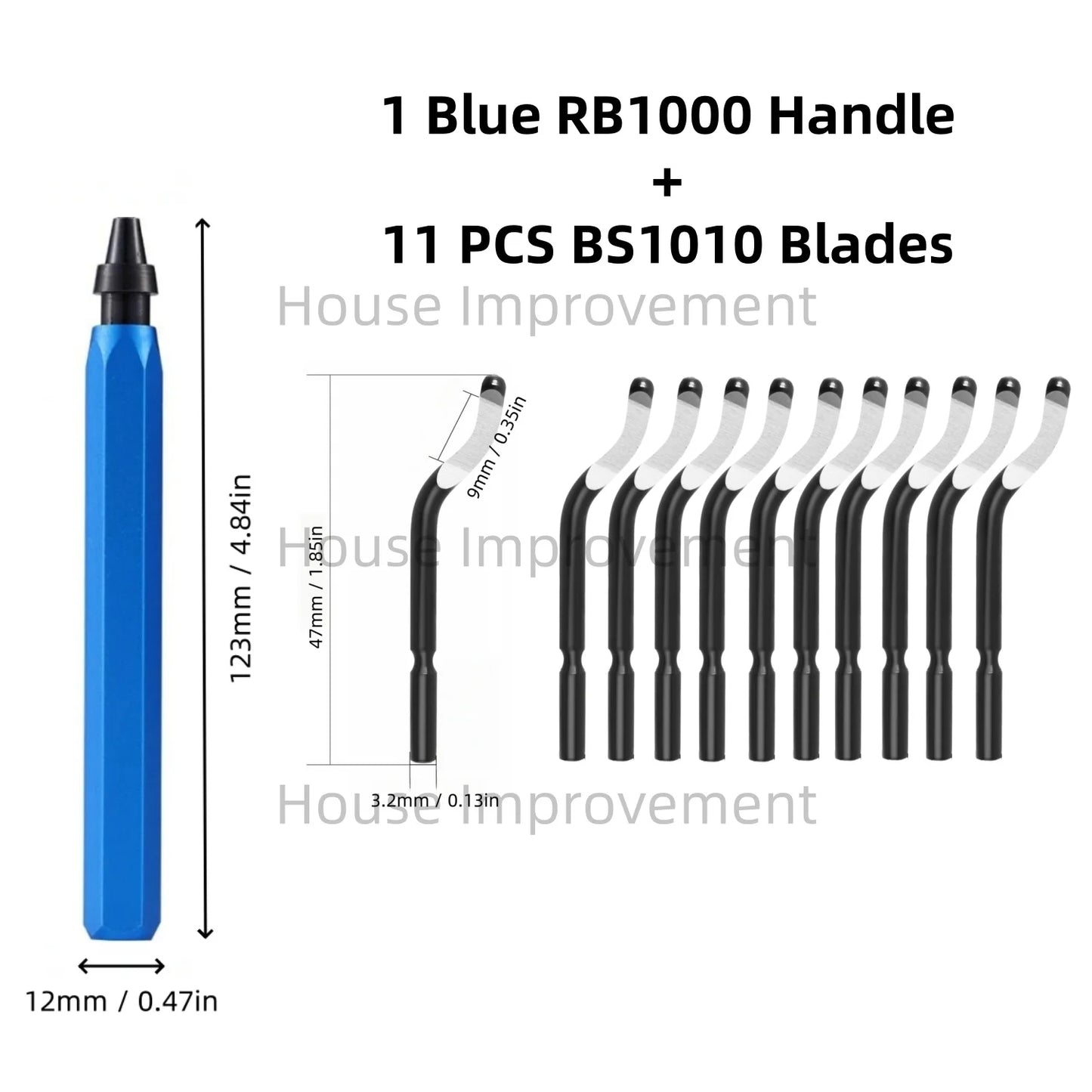 Precision Deburring Tool — Metal Handle, 11 HSS Blades