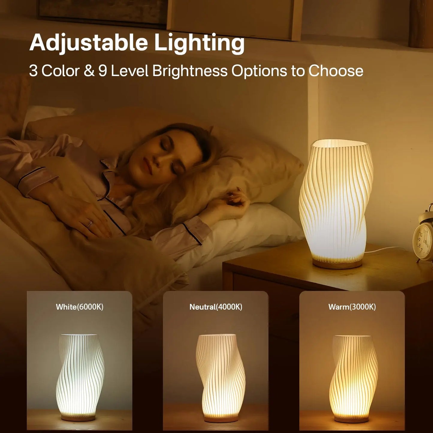 Pleated Glow LED Desk Lamp — 3-Level Dimmable