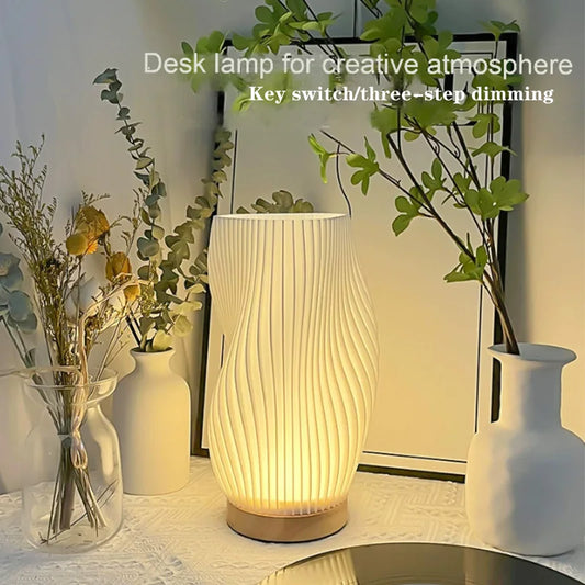 Pleated Glow LED Desk Lamp — 3-Level Dimmable