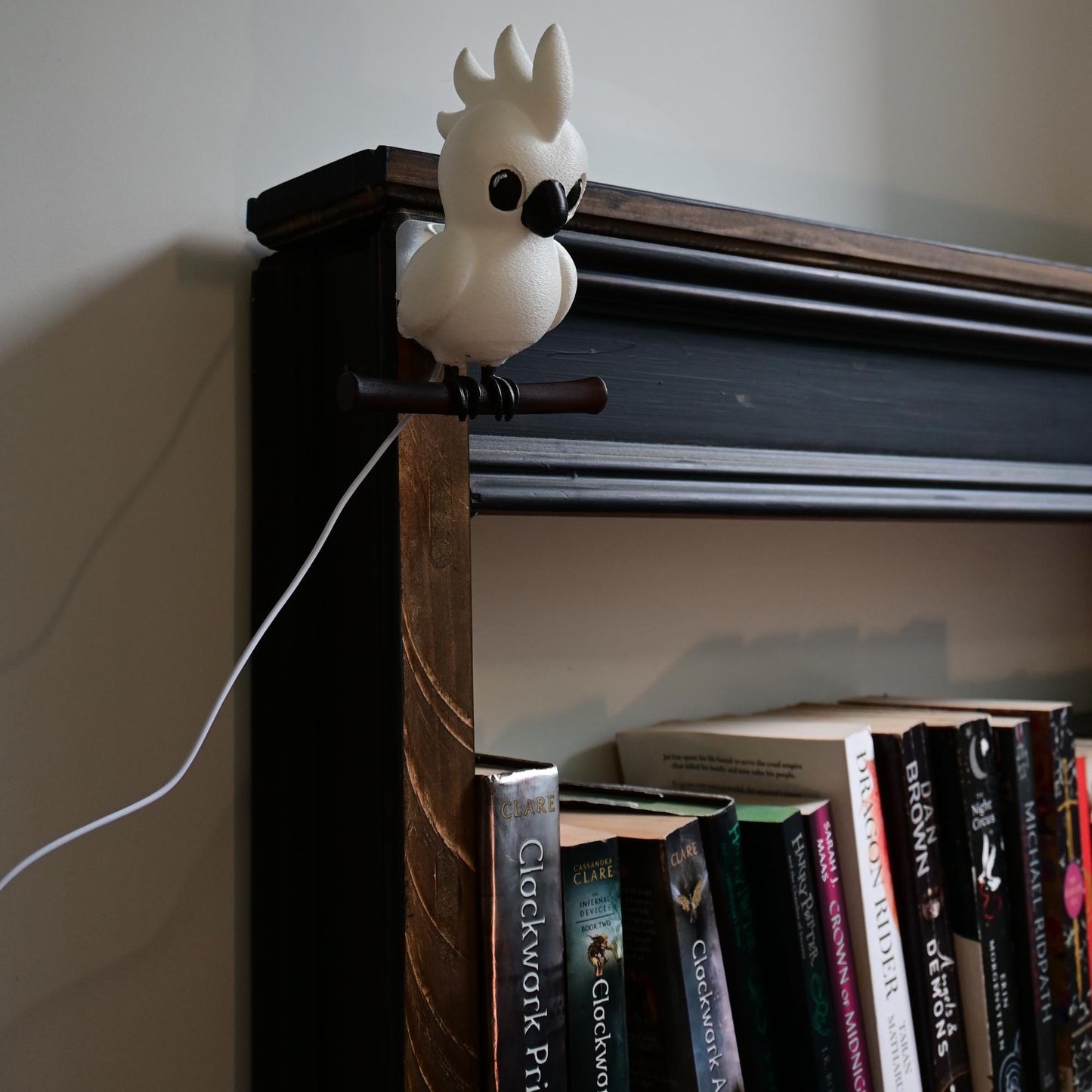 White Cockatoo Night Light - Hand-Painted & 3D Printed