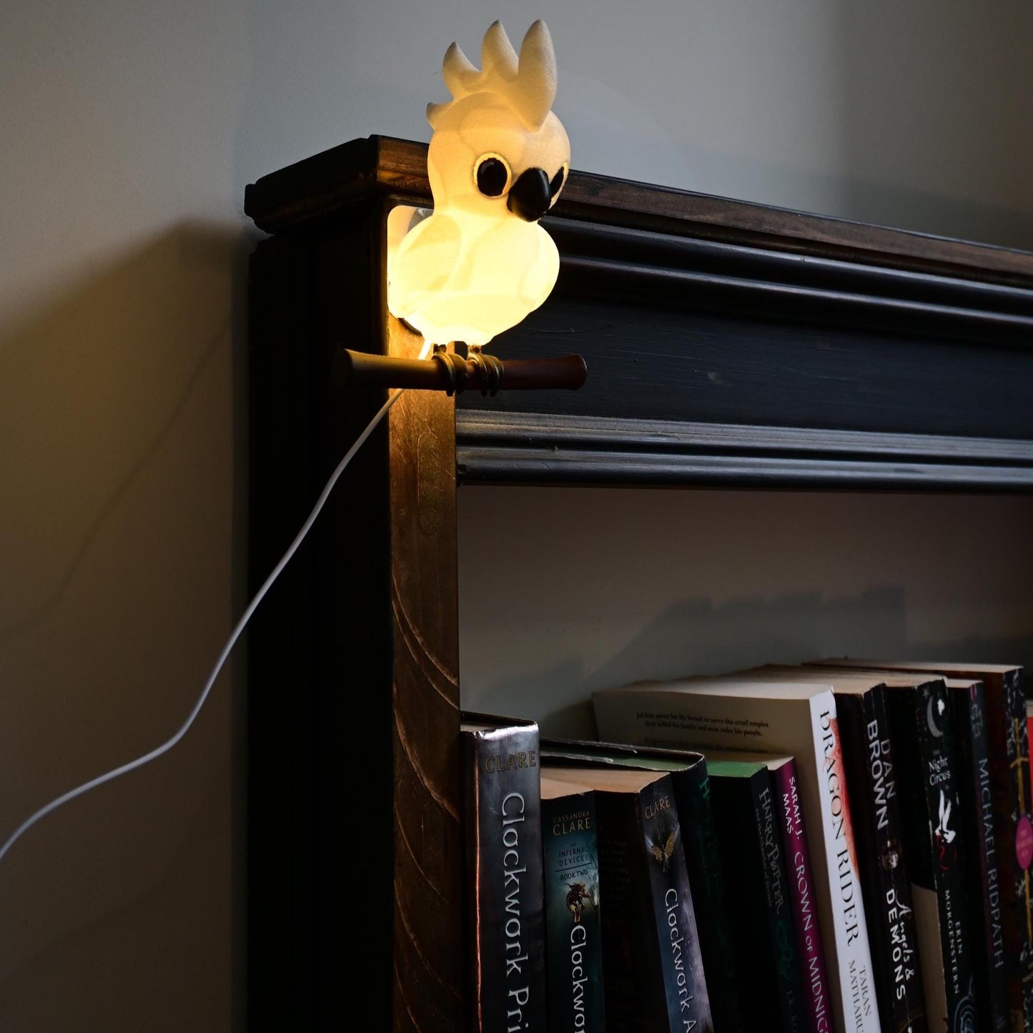 White Cockatoo Night Light - Hand-Painted & 3D Printed
