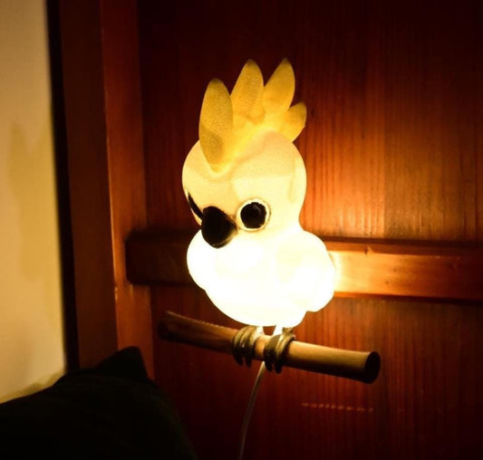 Sulphur-Crested Cockatoo Night Light - Hand-Painted & 3D Printed