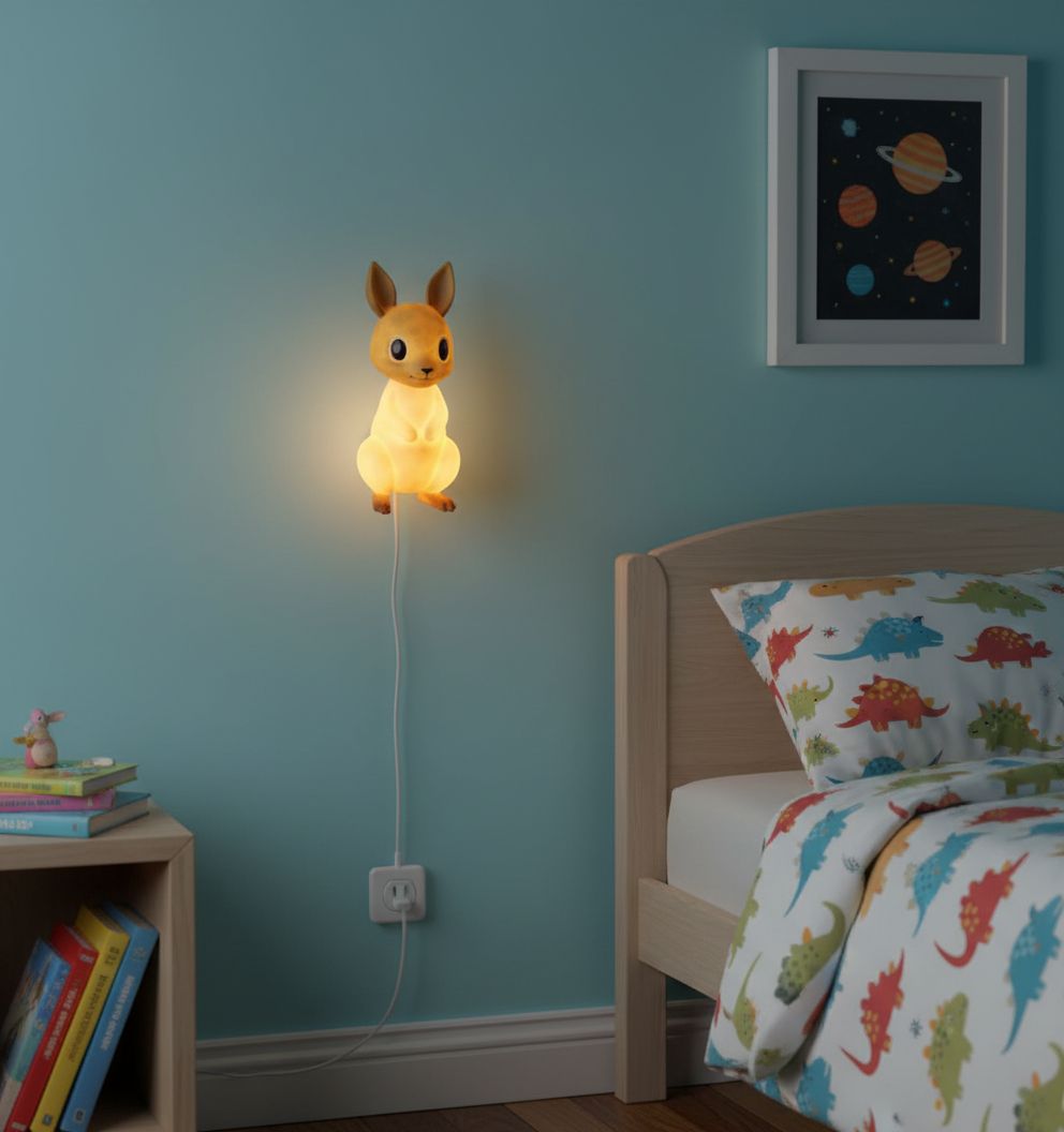 Big Red Kangaroo Night Light — Hand‑Painted 3D LED